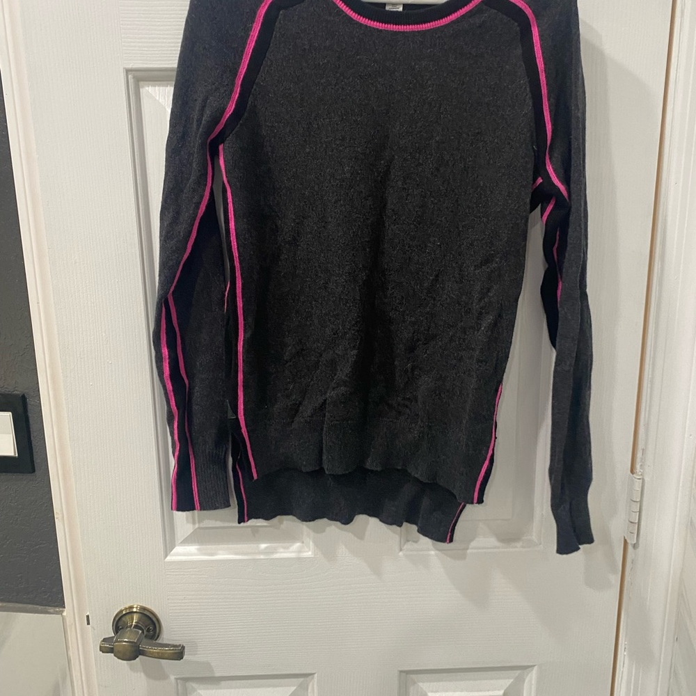 Autumn Cashmere Grey, Pink, and Black Sweater